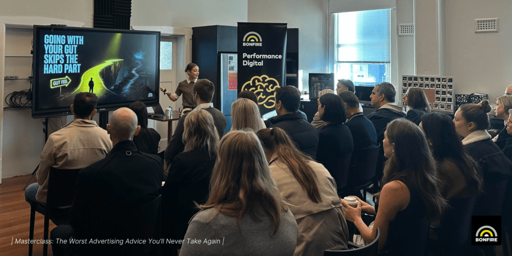Photo of the audience at Brodie McMaster's Masterclass about Paid Media Myths
